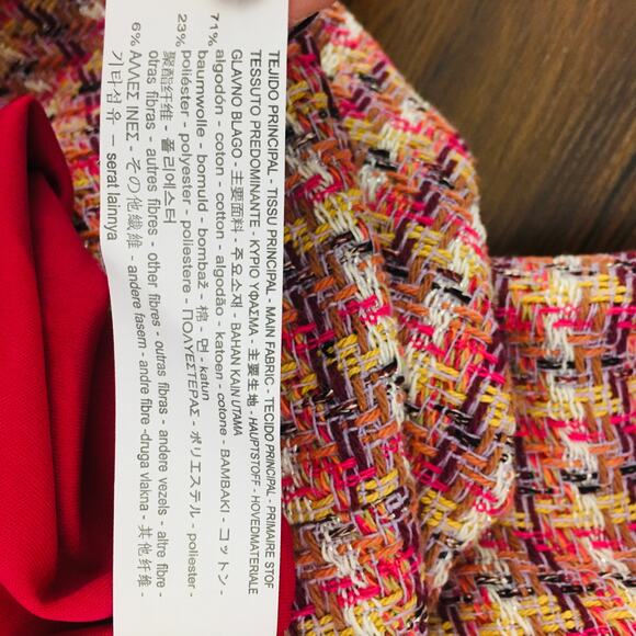 Zara TRF Collection Multi Color Tweed Dress Small - Picture 7 of 11